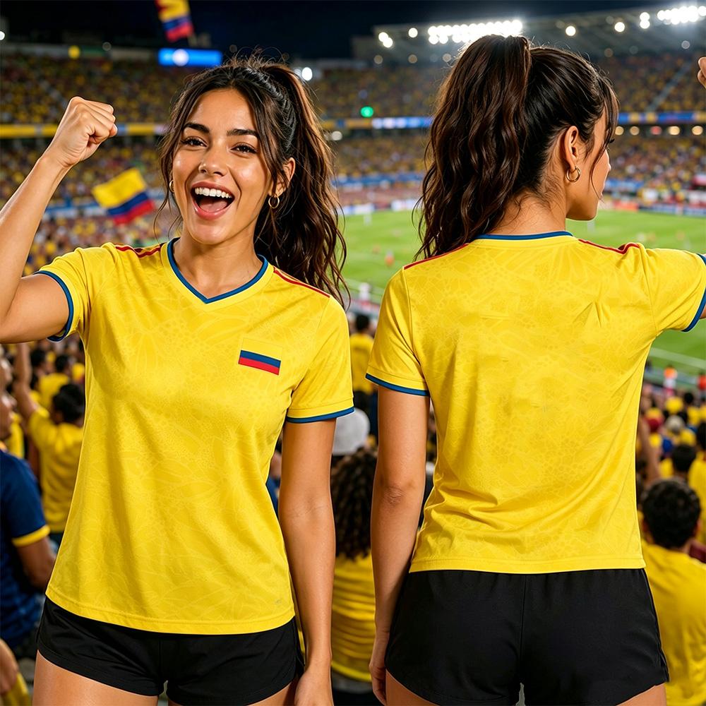 Colombia Soccer Jersey Football Colombia Fan Gift Shirts Flag Jersey Summer High Street Breathable Casual Sportswear Unisex Y2K