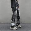 Men's Tie-Dye Gradient Wide-Leg Jeans: American High Street Style