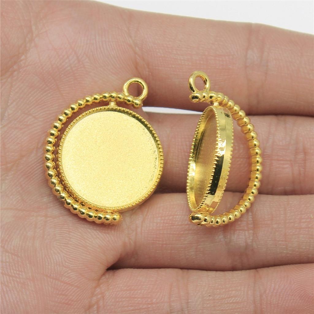 Akcesoria Części Obrotowa Okrągła Baza Pod Cabochon Szklany Taca Ustawień Materiały do Biżuterii Dziecięcej TA019