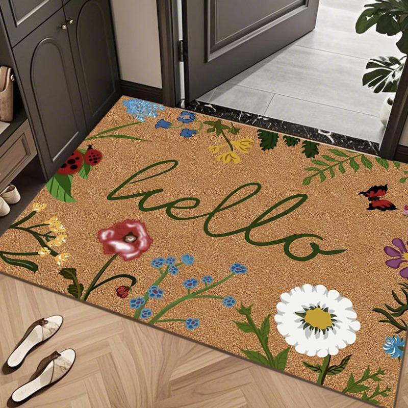 Green Leaves Welcome Mats Entrance Mats Color Printed Outdoor Soil Mats Home Decoration Door Mats