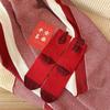 Big Red Mid-calf Wedding Socks for Men and Women, Symbolizing Wealth and Prosperity. Three-dimensional Creative New Year Socks with Text