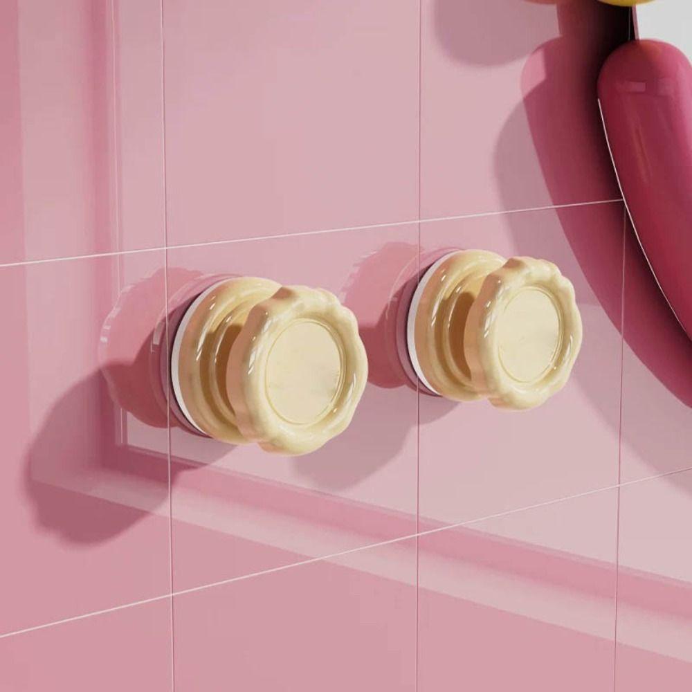 6pcs Dopamine Color Toilet Tank Button Self-adhesive Clothing Hooks Multipurpose Door Handle  Closet