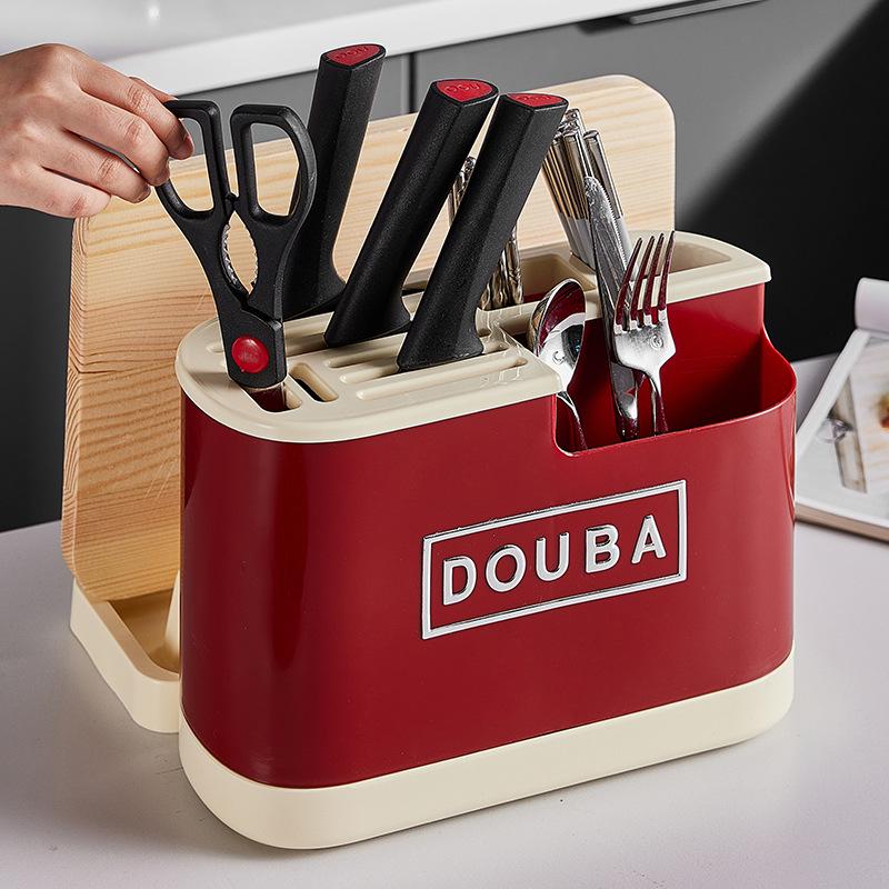 Dopamin Multifunktionaler Küchenmesser- und Schneidebretthalter mit integrierter Aufbewahrung.