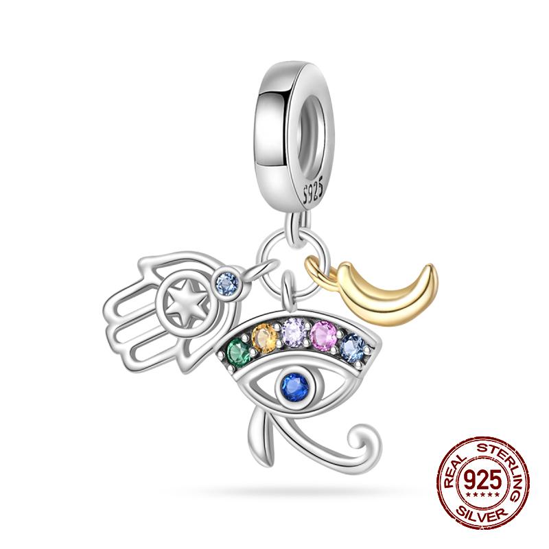 Classic 100% Copper Daemon Angel Cross Evil Eye Charms Beads Fit 3Mmoriginal Bracelets Diy Party Jewelry