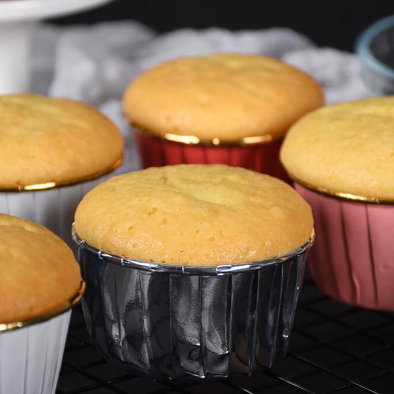 50Pcs Large 5039 Aluminum Foil Wrapper Paper Gold Cupcake Liner Baking Cup