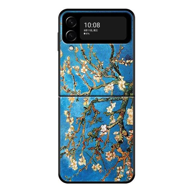 Husă Van Gogh Art Retro Plum Blossom pentru Samsung Galaxy Z Flip 4 Z Flip3 5g Husă pentru Galaxy Z Flip Pc Hard Phone Shell Capa