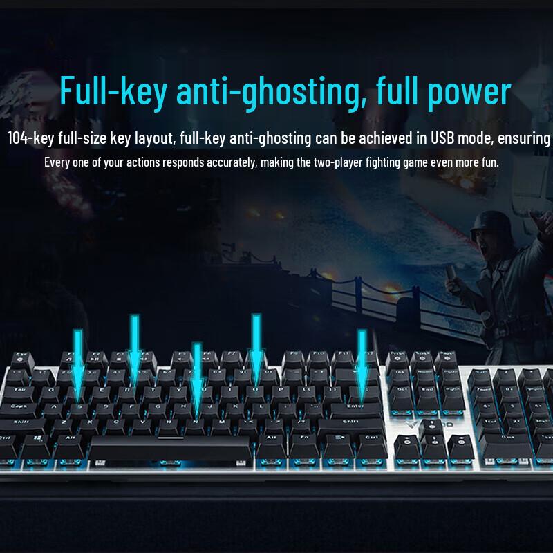 Rapoo V530 104-Key Waterproof Wired Mechanical Keyboard