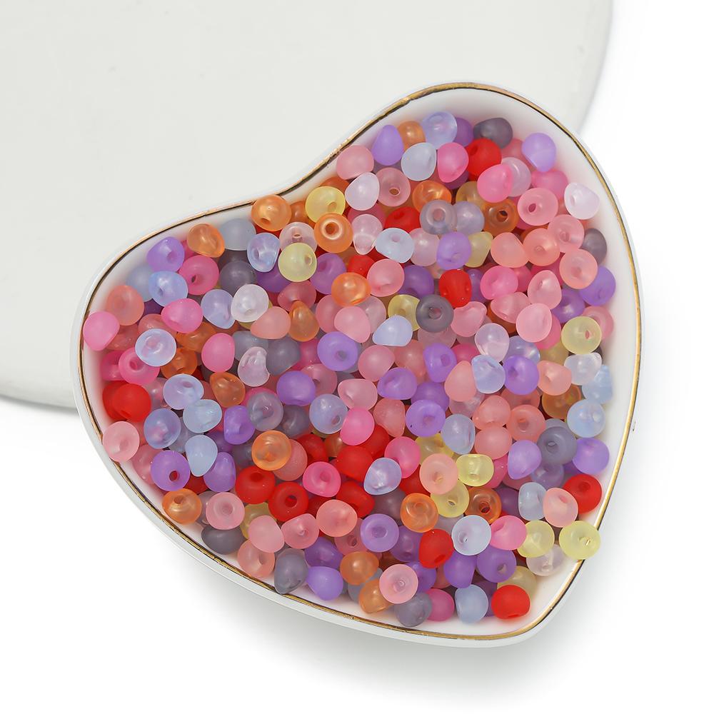 100pcs/Lot 5mm Mixed Color Acrylic Beads Mini Water Drop Spacer Loose Bead for DIY Bracelet Necklace Jewelry Making Supplies