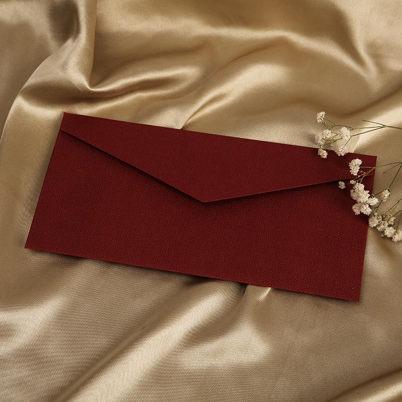 Linen Envelope Letter Paper Set No. 5: Western Retro Love Letter & Wedding Invitation Stationery with Handwritten Sealing Wax.