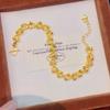 Gold Interlocking Circle Disco Bead Bracelet – Women's Luxurious Starry Sky Design