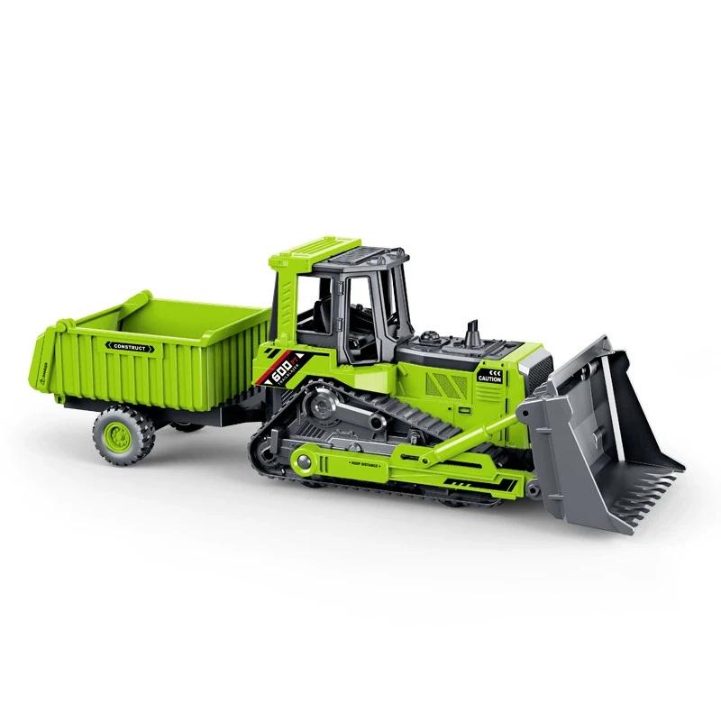 Excavator Forklift Engineering Truck Tractor Model Car Diecast Plastic Double-Head Bulldozer Toy Car Inertial Vehicle Boy Toy