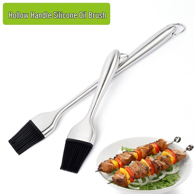 Edelstahl Silikon BBQ & Kuchenpinsel mit hohlem Griff