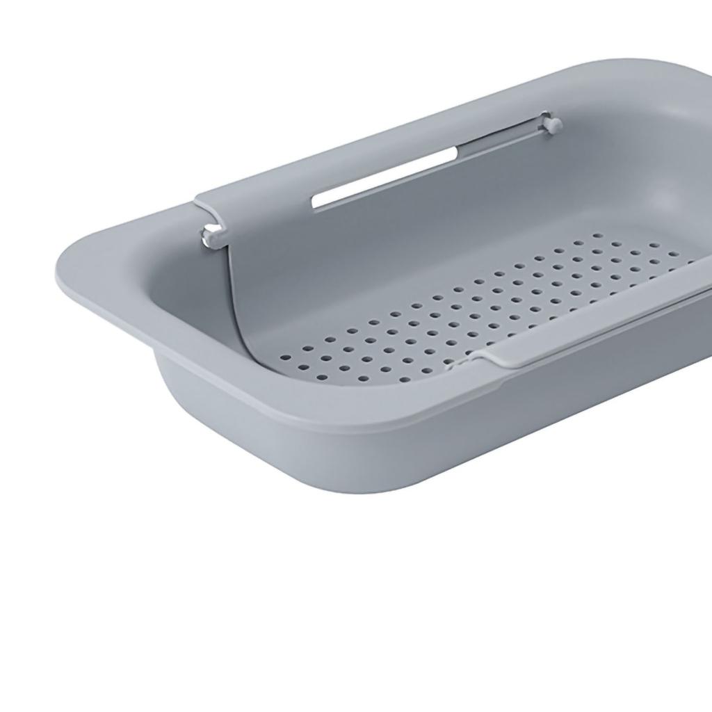 Retractable Sink Basket Rectangular Multifunctional Thicken Durable PP Drain Basket for Vegetable