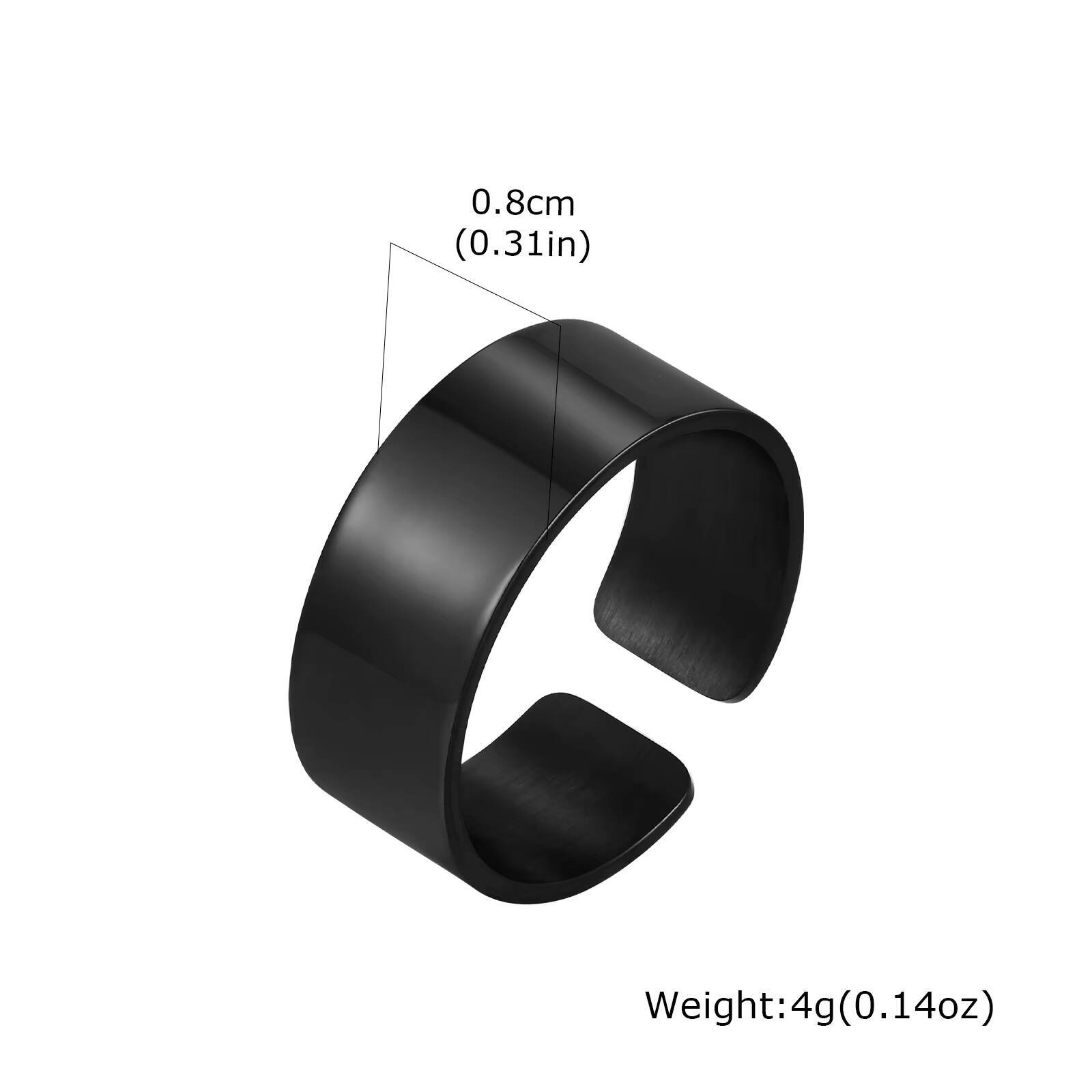 

Vnox 6/8/11.5mm Width Open Adjustable Ring for Men, Classic Basic Punk Style Waterproof Never Fade Stainless Steel Finger Band