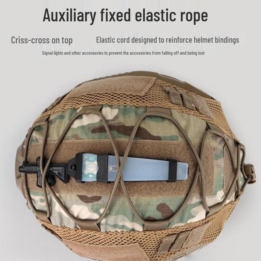 Camouflage Elastic Cord Helmet Cover for Tactical FAST Helmets