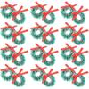 24Pcs Mini Christmas Wreaths 1 Inch Xmas Tree Wreaths Artificial Miniature Frost Sisal Christmas Tree Wreaths for Dollhouse Embellishments for