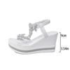 Women's Rhinestone Sandals 2025 Summer New Arrival Outdoor Platform Thick Sole Versatile Wedge Beach Sandals