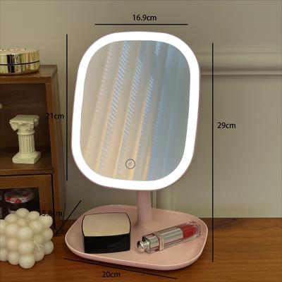 Oglindă de curte cu LED Oglindă de iluminat cu iluminare inteligentă reglabilă în trei culori Oglindă de birou Oglindă cu lumină de umplere Model de încărcare cu o singură atingere
