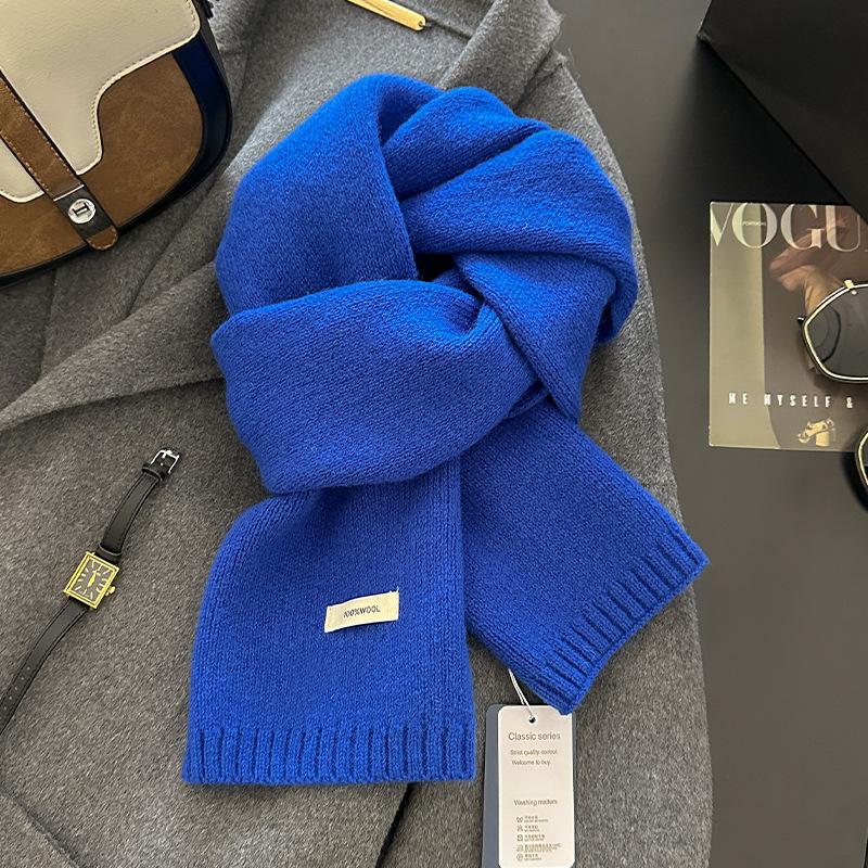 18-color scarf women's winter high-end soft waxy season warm thickened knitted wool couple scarf Korean