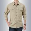 Men Cargo Shirt Men Long Sleeve Casual Shirts High Quality Camisa Militar Overshirt Brand Clothing Black Blouses