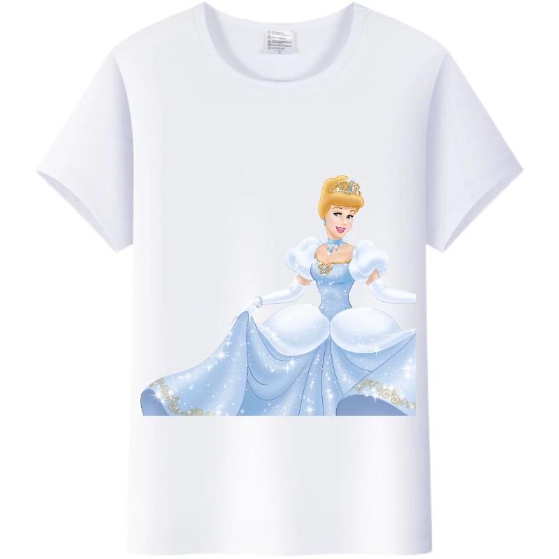 T-shirt Kawaii Disney Cartoon Ragazza Camicia Principessa Donna Estate 2024 Abbigliamento Y2K Top Manica Corta Magliette Carine Bluse Bianche Larghe