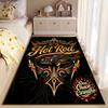 "Hot Rod Themed Carpet with Vintage Car and Flame Design Print" Suitable for use as an anti-slip for living room bedroom sofas