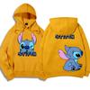 Korean Hoodies Disney Brand Cute Kawaii Star and Stitch Pattern Cartoon Hoodies 2024 Women's Winter Warm Jackets Coats Promotion