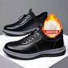Men's Shoes Simple Casual Shoes Breathable Versatile Shoes Velvet Warm Soft Sole Leather Surface Men's Shoes Business Platform Cotton Shoes