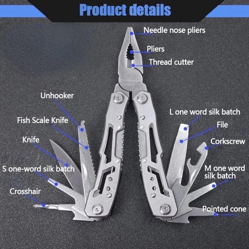 13 In 1 Multi-tool Pocket Pliers Folding Portable Fold Outdoor Multipurpose Pliers Repair Tools