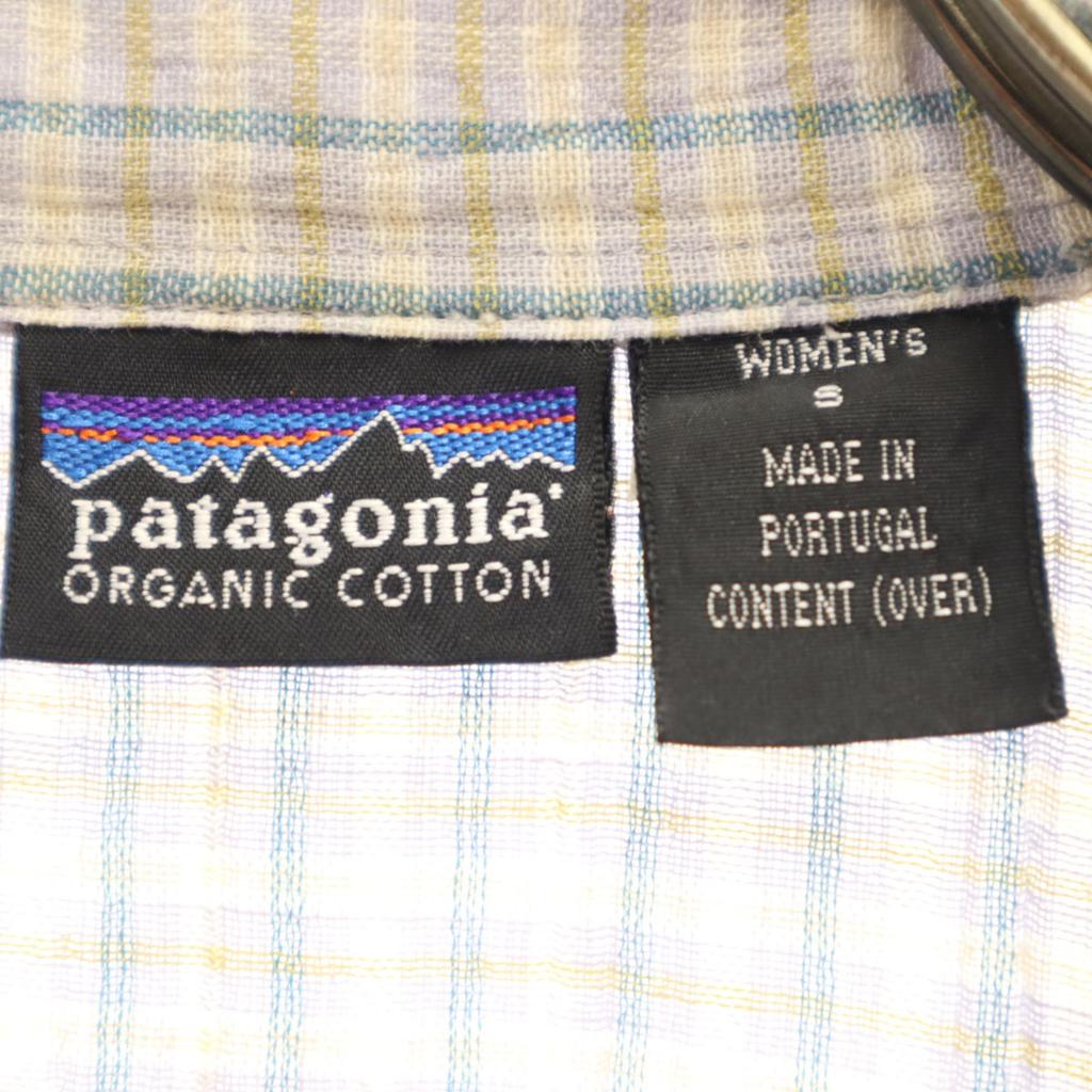 Patagonia Check Short Sleeve Open Color Shirt S Blue RN51884 Outdoor Women Used
