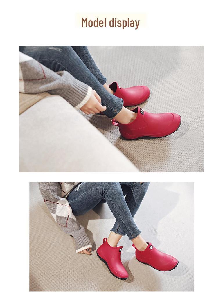 Unisex Kurze Mode Regenstiefel, Rutschfest Wasserdicht, Dicke Sohle, Perfekt für Outdoor, Autowäsche, Küchengebrauch.