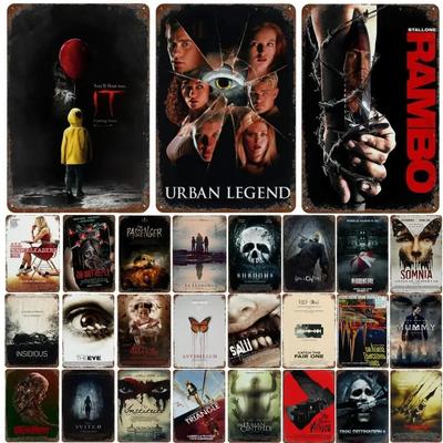 Poster Film Horror Classico Targa in Latta di Metallo Arrugginito Piatto Decorativo Retrò Bar Man Cave Garage Club Segno Metallico Decorazione Murale