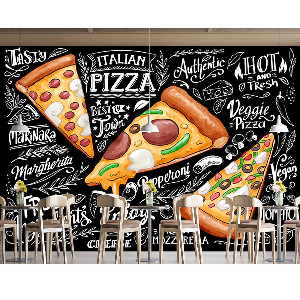 Fast Food 3d Pizza Wallpaper Vegetable Tomato 3d Mural Removable Restaurant Pizza Shop Snack Shop Wallpaper