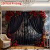 2D Flat Print Gothic Floral Backdrop for Studio Photoshoot & Live Stream
