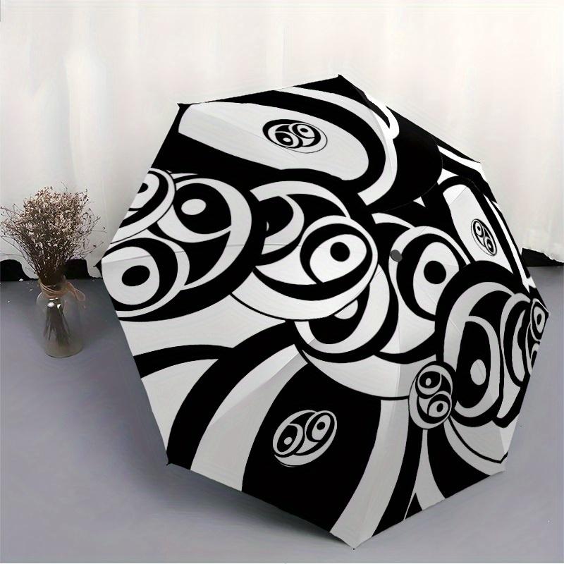 1pc Abstract Pattern Automatic Open/Close Umbrella with One Touch Button,, Windproof Design   Lightweight Portable Umbrella for Women & Men6066