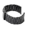 Black Stainless Steel Watch Band Strap Curved End Solid Links 16mm 18mm 20mm 24mm