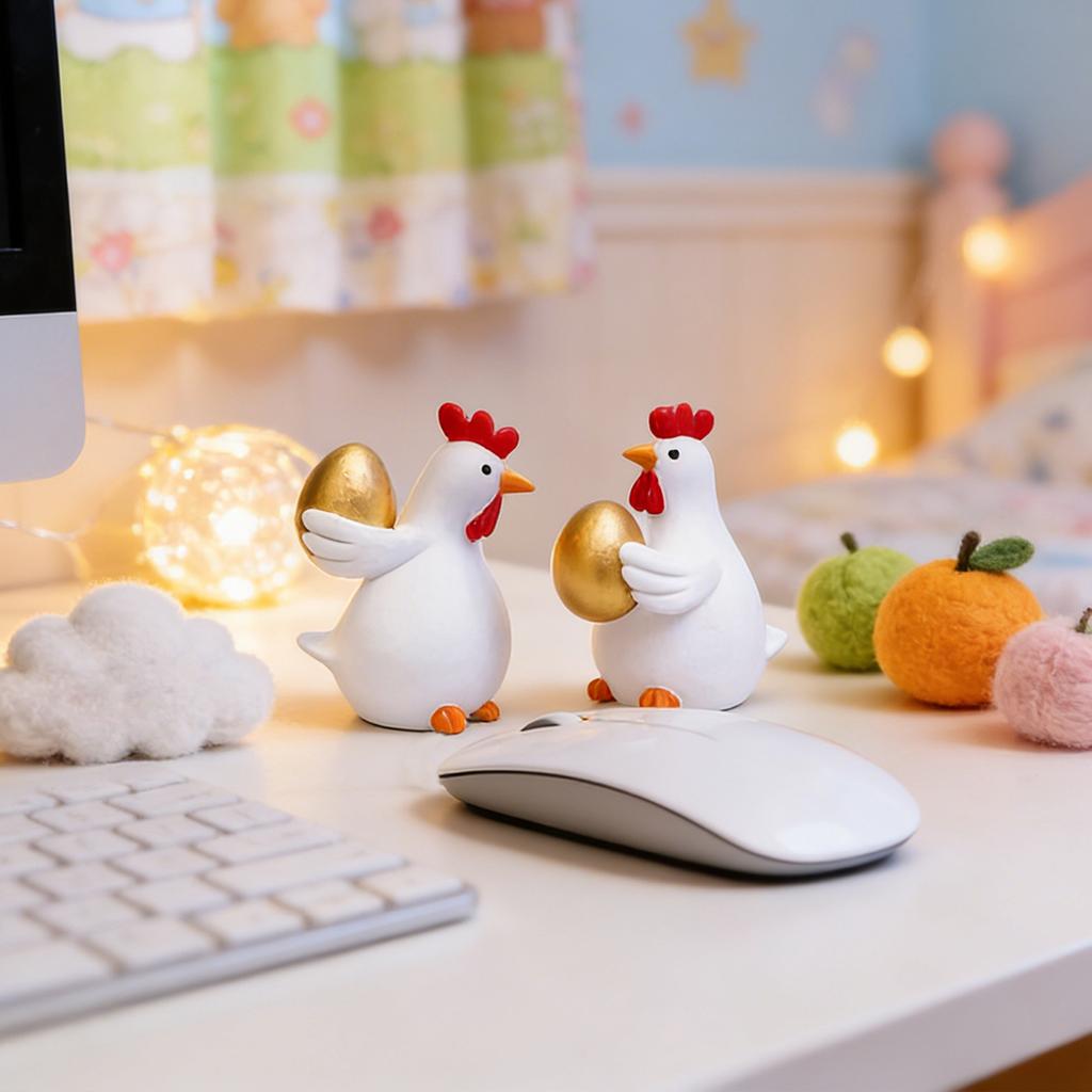 Easter Cross-Border Adorable Chick Carrying Golden Egg Animal Decor Indoor/Outdoor Home Resin Ornament