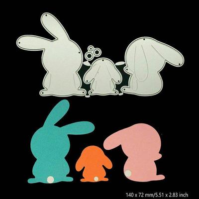 Ostern Kaninchen Familie Stanzformen Metall Schablone DIY Scrapbooking Album Papier Karte Prägung Handwerk Kunst Gestanzte Tier