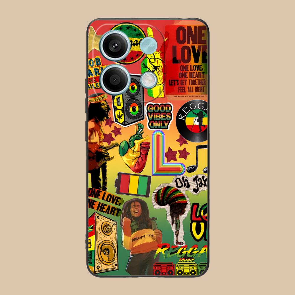 

Reggae Bob Marley Phone Case for POCO M7 M6 M5 M4 M3 X7 X6 X5 X4 X3 Pro GT 5G Colorful Printing Cover Cover Cellphones Luxury Poco X3 GT