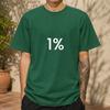 2026 New Pure Cotton Tshirt With One Percent Minimalist Text Print Casual Crew Neck Short Sleeves