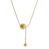Simple Golden Ball Pendant Stainless Steel Short Necklace Non Fading Jewelry Sexy Elegent Neck Chain For Woman Gifts