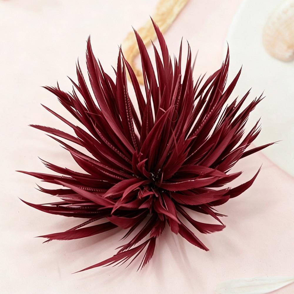 Feather Tear-Off Flower DIY Handmade Jewelry Craft Hair Brooch