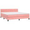 Exclusive House - Slatted Bed Base with Mattress and Pink LED 160x200 Cm