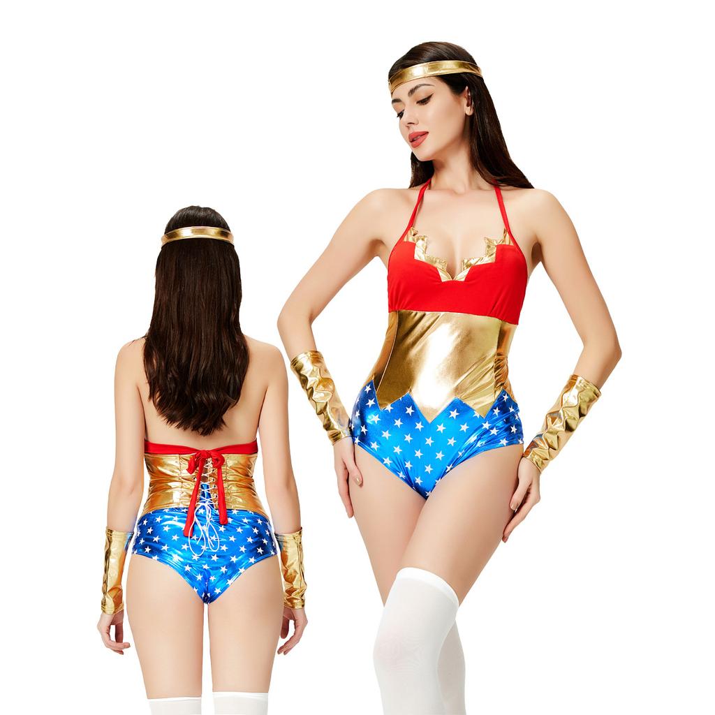 Halloween costume supergirl cos wonder woman cosplay costume nightclub stage bar ds table costume