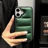Weiche Daunenjackenstoff Handyhülle für iPhone 16 15 14 13 12 11 Pro Max 16Pro Hülle Die Puffer Winter Stoßfeste Schutzhülle