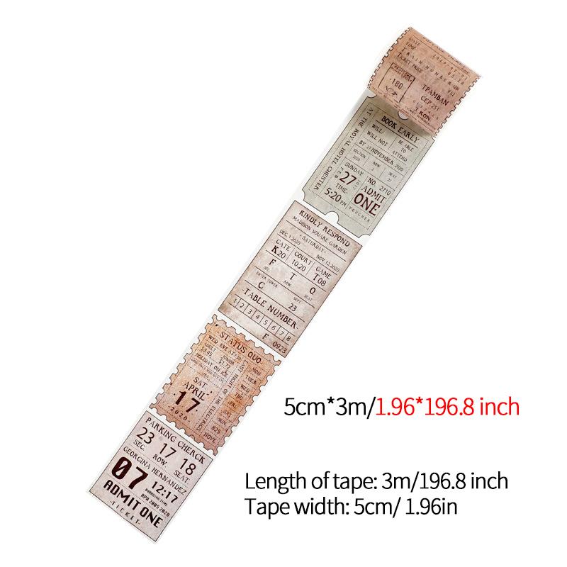 1 Roll Vintage Washi Tape European American Retro Style Creative Manual Ledger Decorative Tape, DIY Scrapbooking Material,5cm*3m