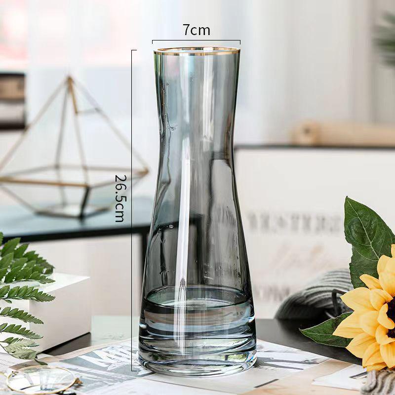 Nordic Cone-Shaped Transparent Glass Vase for Lucky Bamboo and Flowers