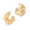 IngeSight.Z Vintage Geometric Irregular Texture Stud Earrings for Women Hiphop Metal Gold Color Earrings Christmas Party Jewelry