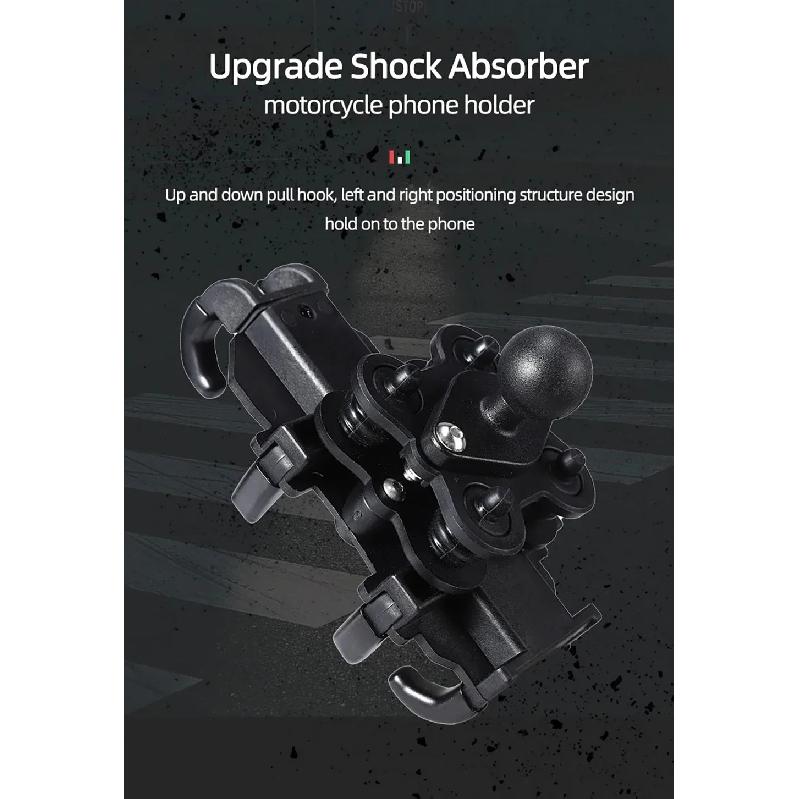 Moto Motorcycle Phone Mount Handlebar Holder Shockproof GPS Bracket Motorbike Scooter Universal Anti-vibration Smartphone Clamp