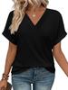 Women's Summer V-Neck Batwing Sleeve Shirt 2026 Fashion
